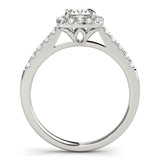 1.0 CT Cushion Diamond Halo Engagement Ring