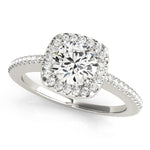 1.0 CT Round Diamond Halo Engagement Ring