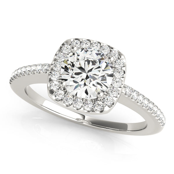 1.0 CT Round Diamond Halo Engagement Ring