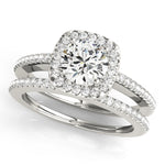 1.0 CT Round Diamond Halo Engagement Ring
