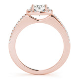 14K Rose Gold 1 CT Diamond Halo Engagement Ring