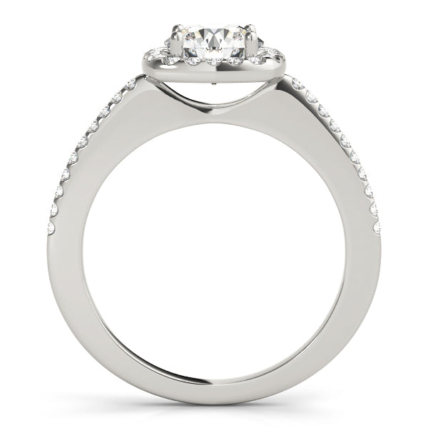 1.0 CT Round Diamond Halo Engagement Ring