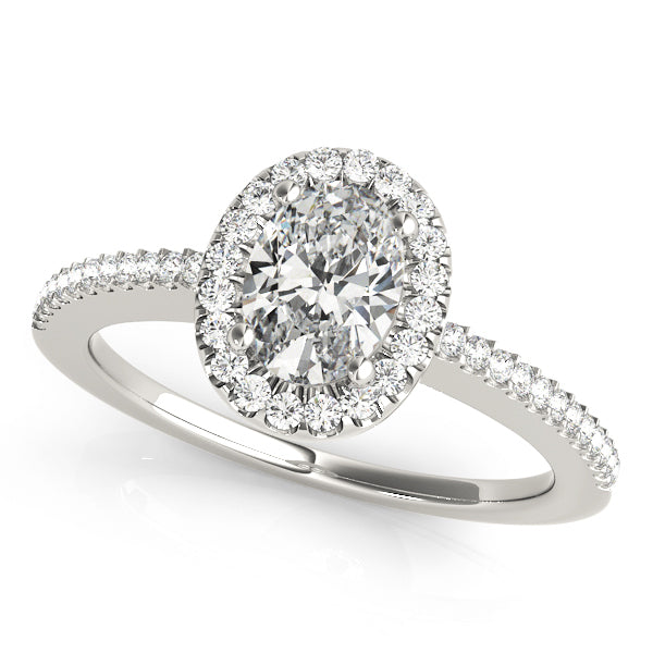 Oval Diamond Halo Engagement Ring