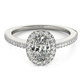 Oval Diamond Halo Engagement Ring