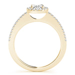 18K Yellow Gold Oval Diamond Engagement Ring with Halo