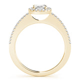 18K Yellow Gold Oval Diamond Engagement Ring with Halo