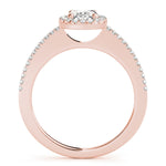 Rose Gold 0.5 ctw Oval Diamond Halo Engagement Ring