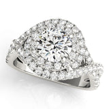 1.0 CT Round Diamond Halo Engagement Ring