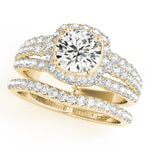 18K Yellow Gold 1 ct Diamond Halo Engagement Ring