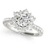 Round Diamond Halo Engagement Ring in Gold