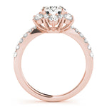18K Rose Gold 1 CT Diamond Halo Engagement Ring