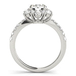 Round Diamond Halo Engagement Ring in Gold