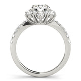 Round Diamond Halo Engagement Ring in Gold