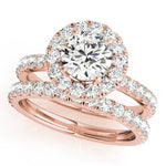 18K Rose Gold 1.5 ctw Diamond Halo Engagement Ring