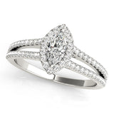 1.0 CT Marquise Diamond Halo Engagement Ring