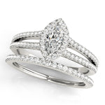 1.0 CT Marquise Diamond Halo Engagement Ring