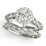 Round Diamond Halo Engagement Ring in Premium Setting