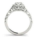 Round Diamond Halo Engagement Ring in Premium Setting
