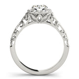 Round Diamond Halo Engagement Ring in Premium Setting