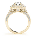 14K Yellow Gold Diamond Halo Engagement Ring 1.87 ctw
