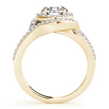 14K Yellow Gold 1 ct Diamond Halo Engagement Ring