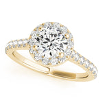 14K Yellow Gold 1.33ctw Diamond Halo Engagement Ring
