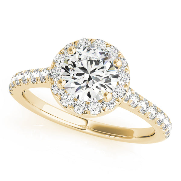 14K Yellow Gold 1.33ctw Diamond Halo Engagement Ring