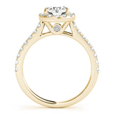 14K Yellow Gold 1.33ctw Diamond Halo Engagement Ring