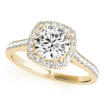 18K Yellow Gold 1 CT Diamond Halo Engagement Ring