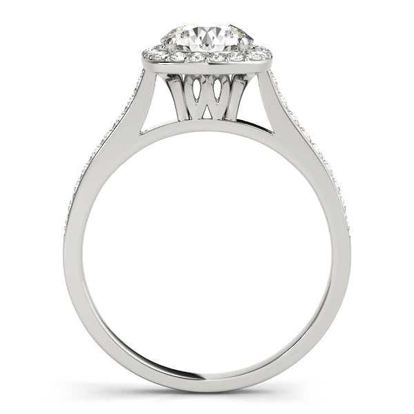 Diamond Halo Engagement Ring in Premium Setting