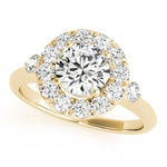 14K Yellow Gold 1 ct Diamond Halo Engagement Ring