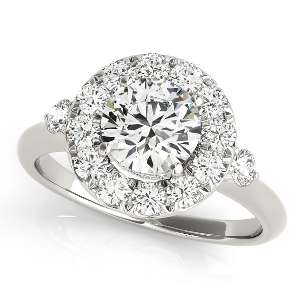 Round Diamond Halo Engagement Ring