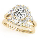 14K Yellow Gold 1 ct Diamond Halo Engagement Ring