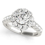 Round Diamond Halo Engagement Ring in Premium Setting