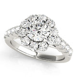 Round Diamond Halo Engagement Ring in Premium Setting