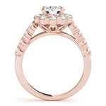 18K Rose Gold Diamond Halo Engagement Ring 2.17 ctw