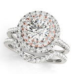 14K Rose Gold 1 CT Diamond Halo Engagement Ring