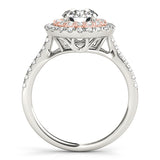 14K Rose Gold 1 CT Diamond Halo Engagement Ring