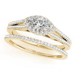 18K Yellow Gold 1.33ctw Marquise Diamond Halo Ring