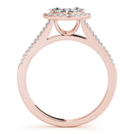 18K Rose Gold 1 CT Marquise Diamond Halo Ring