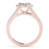 18K Rose Gold 1 CT Marquise Diamond Halo Ring