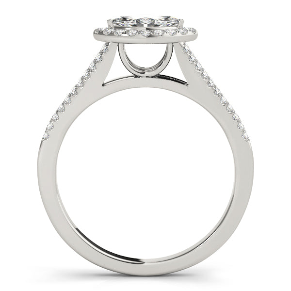 1.0 CT Marquise Diamond Halo Engagement Ring