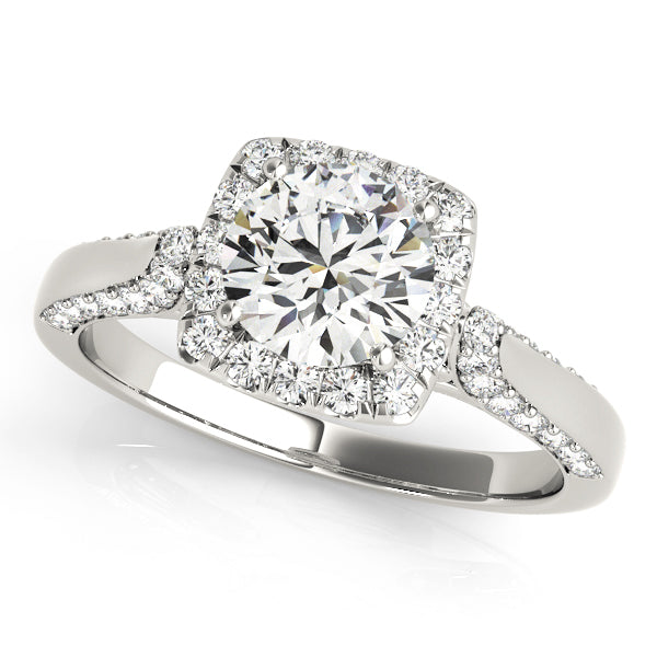 Round Diamond Halo Engagement Ring