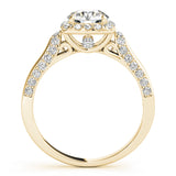 14K Yellow Gold 1 CT Diamond Halo Engagement Ring