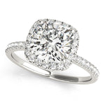 0.5 CT Cushion Diamond Halo Engagement Ring