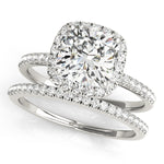 0.5 CT Cushion Diamond Halo Engagement Ring