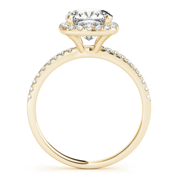 14K Yellow Gold Cushion Diamond Halo Ring