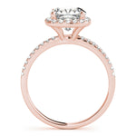 14K Rose Gold Cushion Diamond Halo Engagement Ring