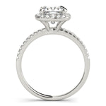 0.5 CT Cushion Diamond Halo Engagement Ring