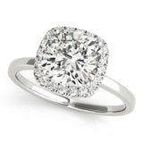 Cushion Diamond Halo Engagement Ring